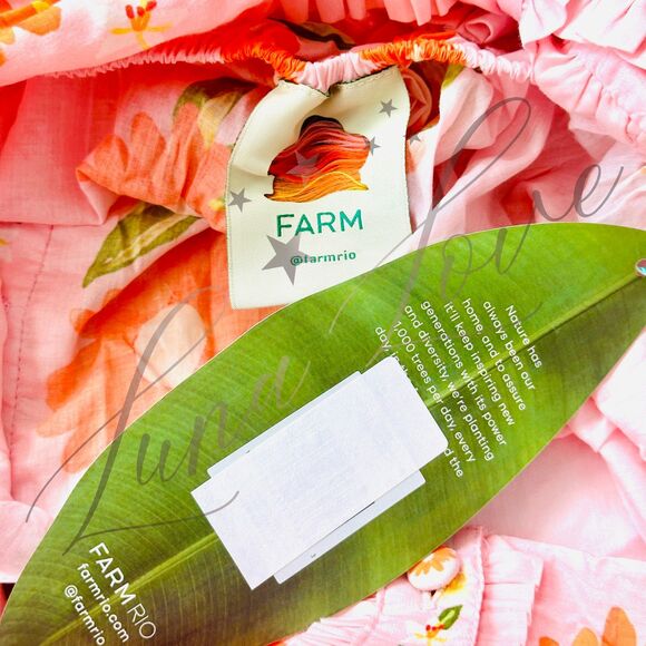 FARM RIO Pink Papaya Salad Maxi Dress NWT - Picture 9 of 10